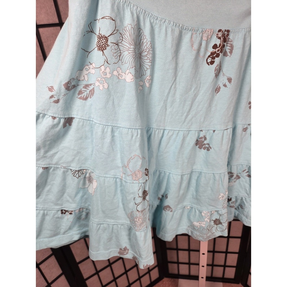 FRESH PRODUCE Tropical Beachwear Womens M BLUE Tiered Jersey Cotton Skirt NWT - Picture 3 of 7